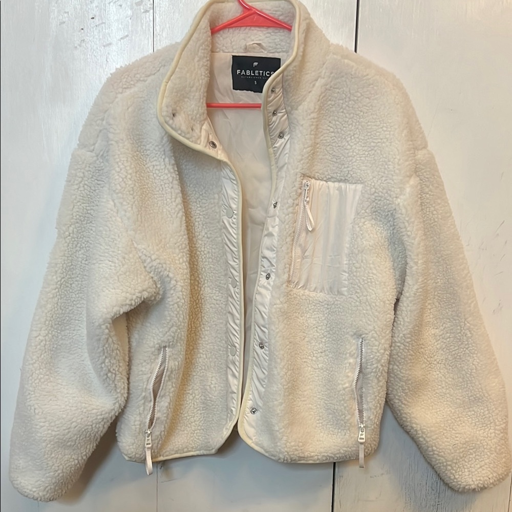 Fabletics Tahoe Teddy Jacket - Bone Woodgrain